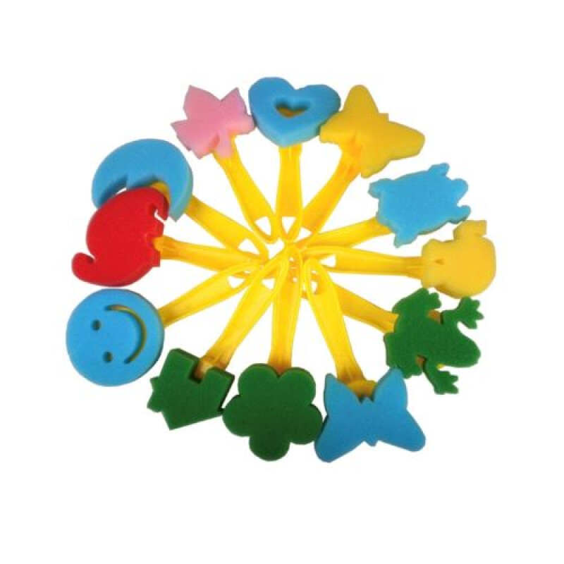 Set sellos esponja con mango 12 diseños Set Sellos Esponja Con Mango 12 Diseños