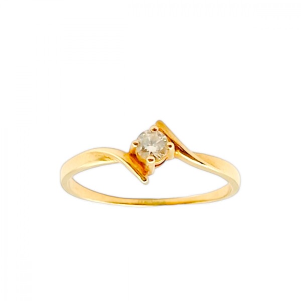 Anillo Cruzado-Oro 18k-Piedra Zirconia-AN9513 conpiedra