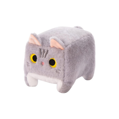 Peluche de gatito cuadrado grande Gris