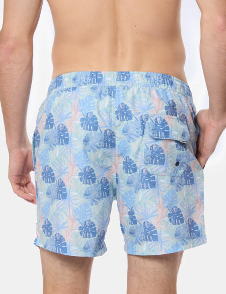SHORT DE BAÑO ESTAMPADO Celeste