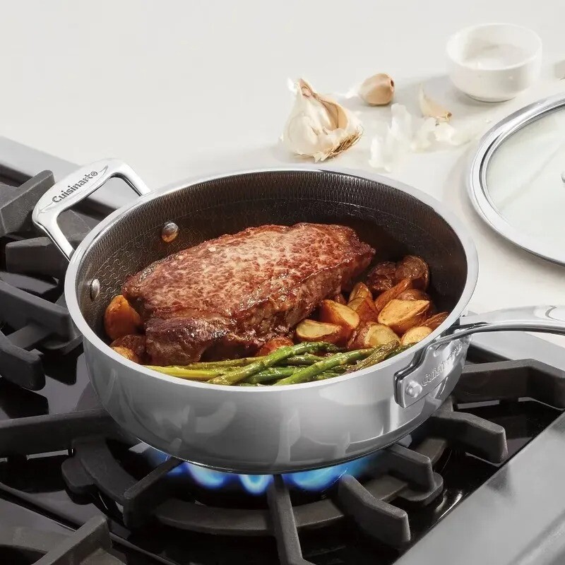 Sartén de acero inoxidable con revestimiento en cerámica y tapa. - Cuisinart Sartén de acero inoxidable con revestimiento en cerámica y tapa. - Cuisinart