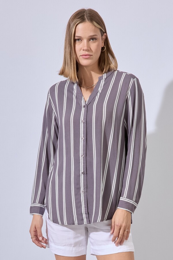 Camisa Lineas GRIS