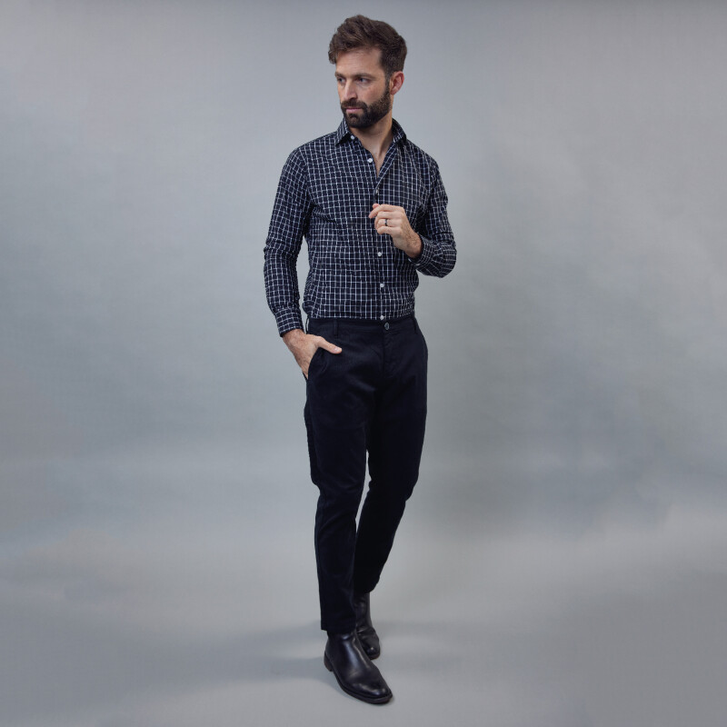 Camisa Luxury negra cuadros