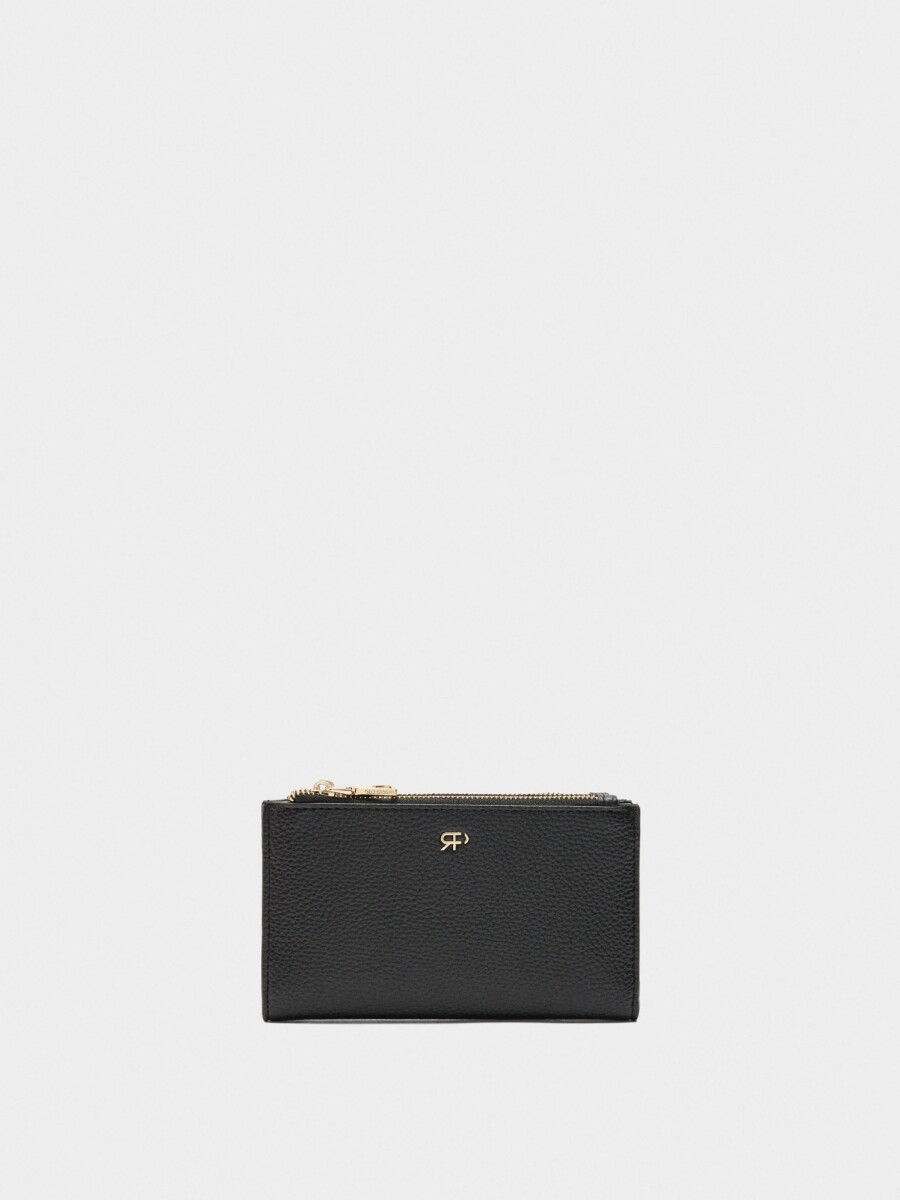 Cartera Con Textura negro