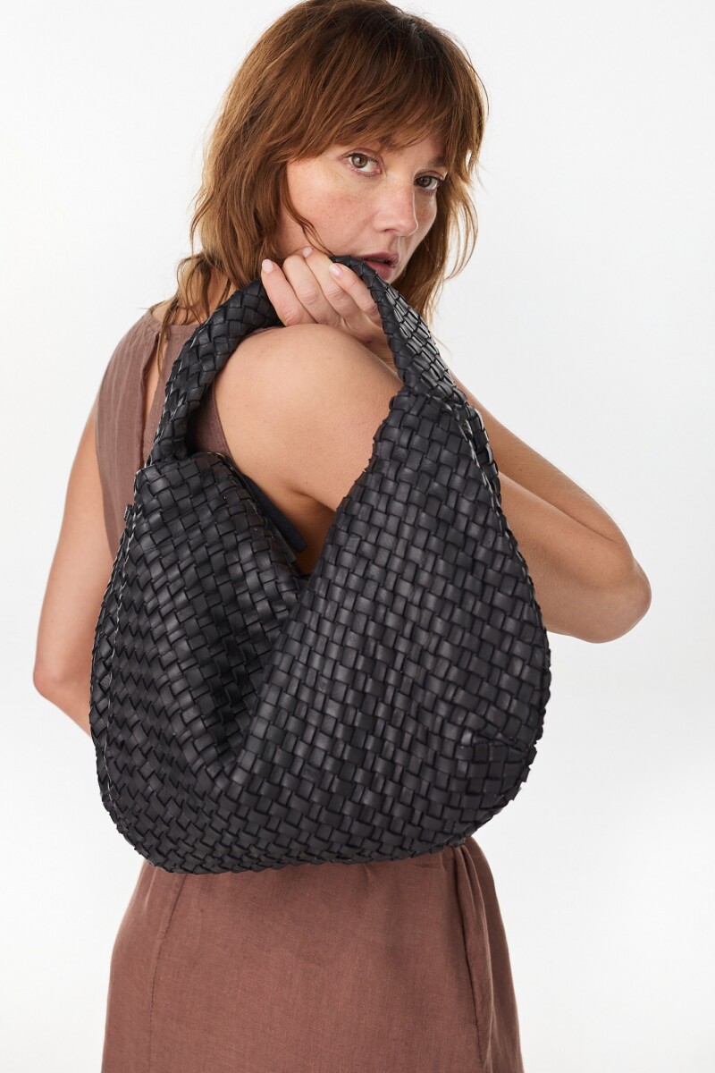 Hobo Leather Bag - Negro 