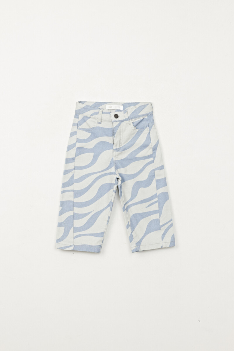 Pantalón jean slouchy cortes - Azul Claro 