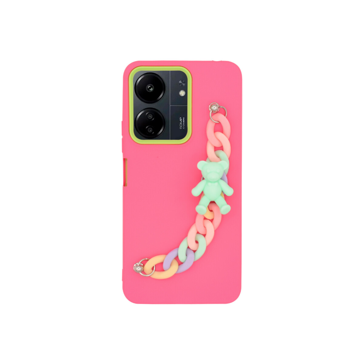 Protector para Xiaomi Redmi 13C fucsia correa multicolor 