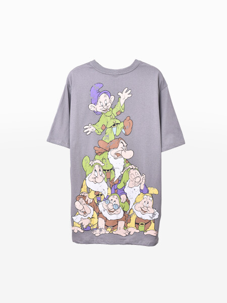 REMERA SNOW WHITE AND THE SEVEN GRIS CLARO