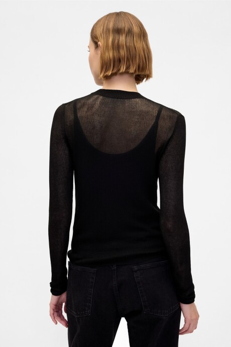 SHEER FITTED CREW Black