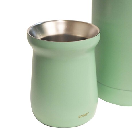 Combo Comet en Acero Inox Termo 1Lt con Manija + Mate 160Ml Verde Claro