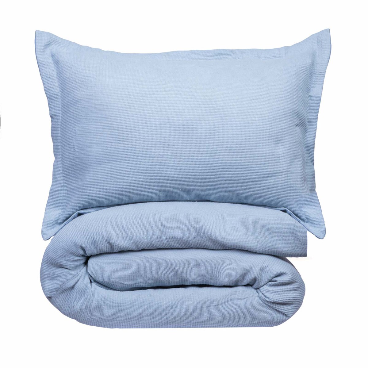 SET FUNDA NÓRDICA - 2 PLAZAS ALGODON AZUL MINI WAFFLE AZUL MARINO 