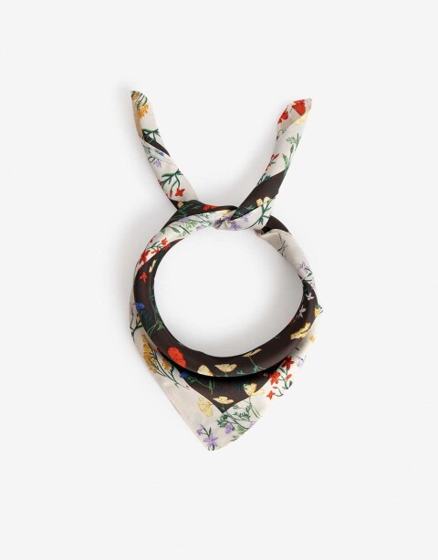 Pañuelos Raso Flores Pañuelo De Material Reciclado Estampa De Flores Silvestres - Combinacion Multicolor