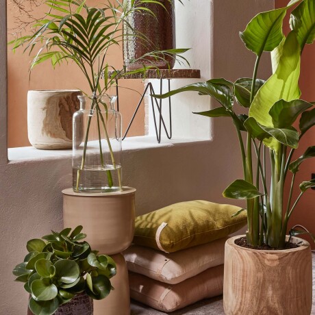 MACETA MADERA NATURAL-BEIGE PIA