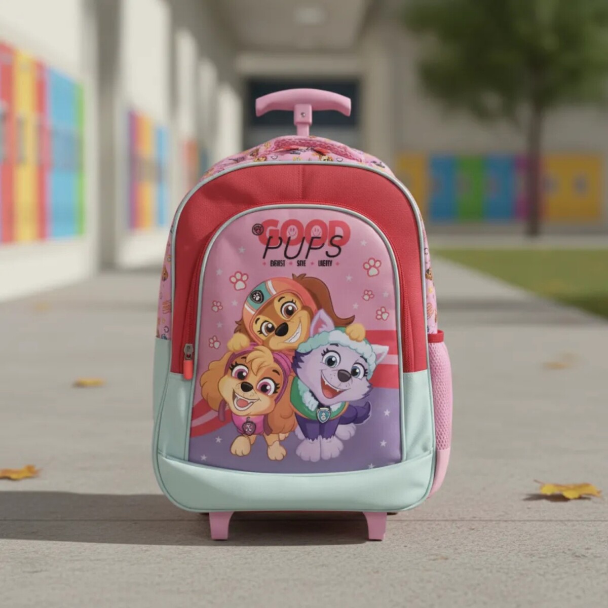 Mochila Nickelodeon 3D Con Carro 40x30x14 Cm Para Niñas Uso Escolar Diario - Rosa 