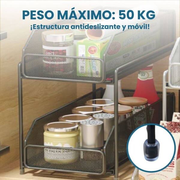 Organizador De Cocina Bajo Mesada Alacena 2 Estantes Cajones CAN010 Organizador De Cocina Bajo Mesada Alacena 2 Estantes Cajones CAN010