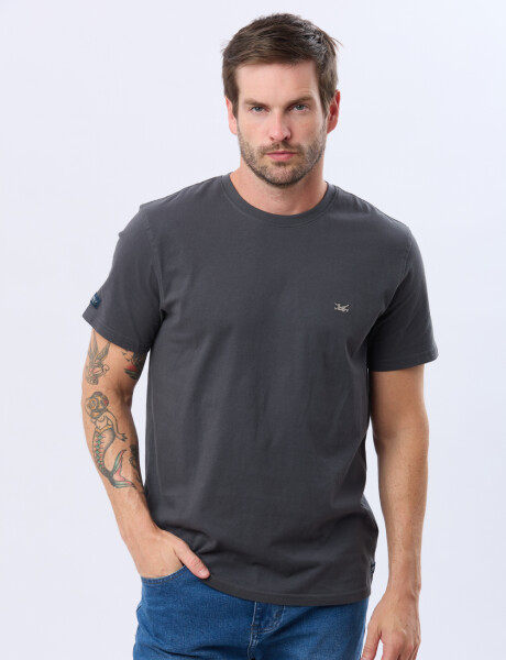 REMERA BÁSICA DE ALGODÓN Gris Oscuro