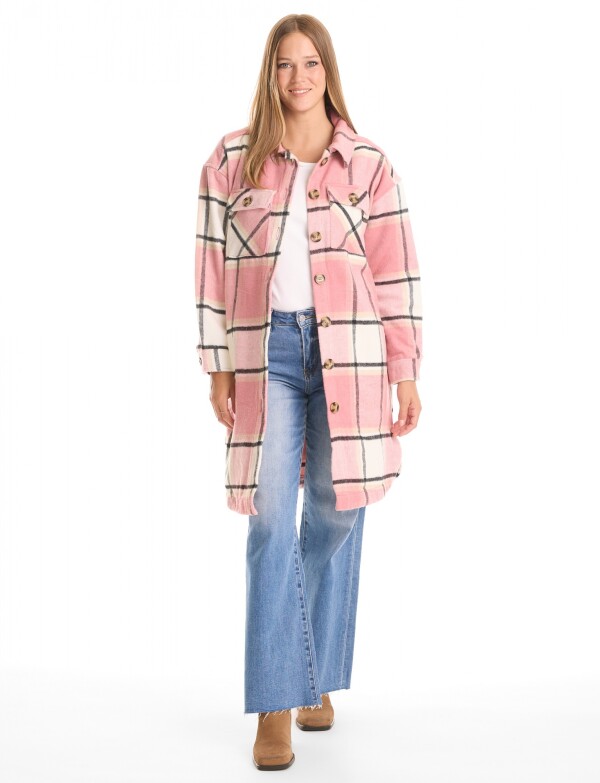 Sobrecamisa Larga Cuadros MULTI/ROSA
