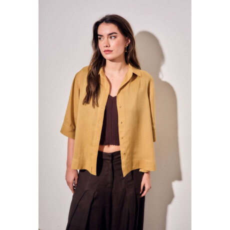 Camisa Lyocell Mostaza