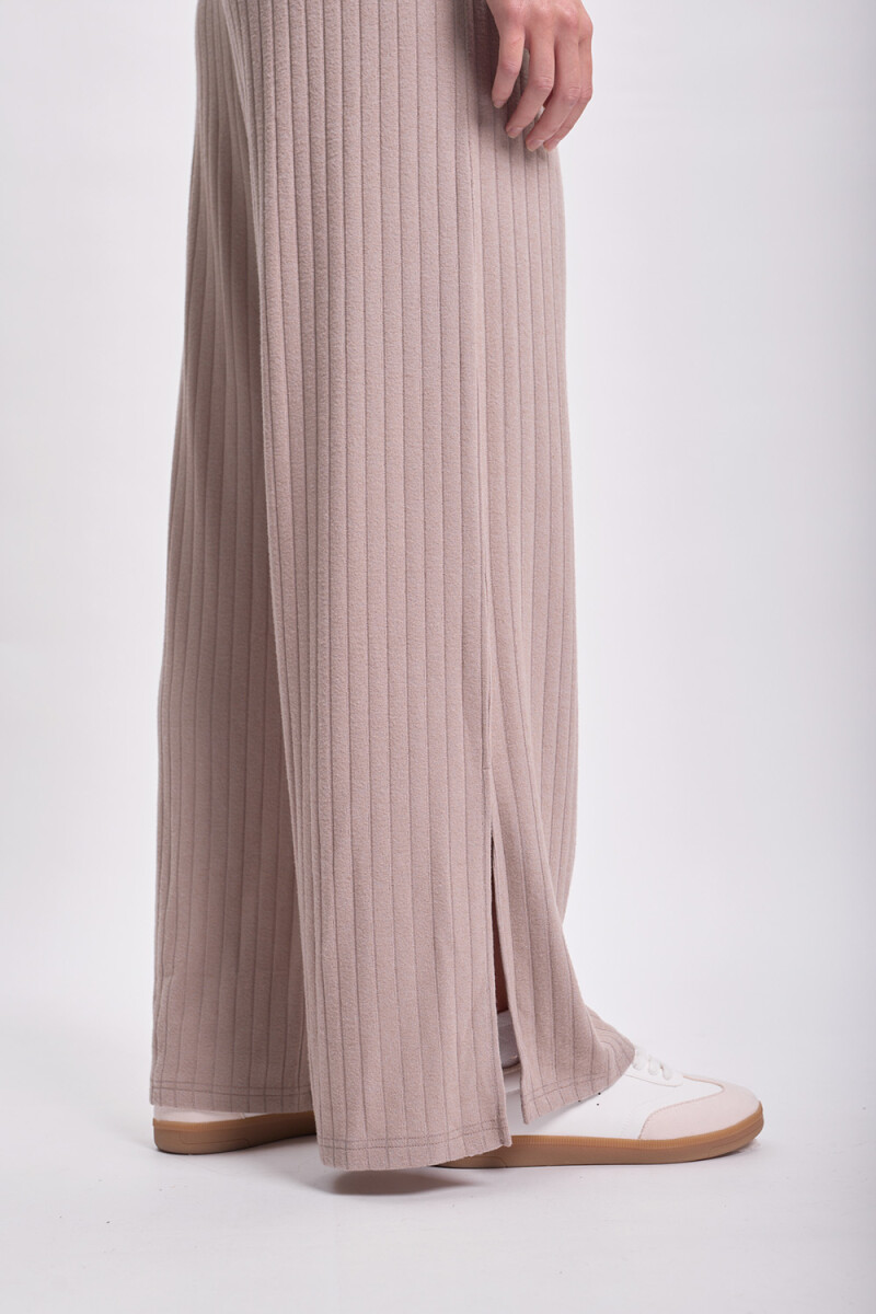 Pantalón ancho lanilla Taupe