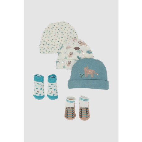 Pack Gorros Y Medias Leopardo Nature green