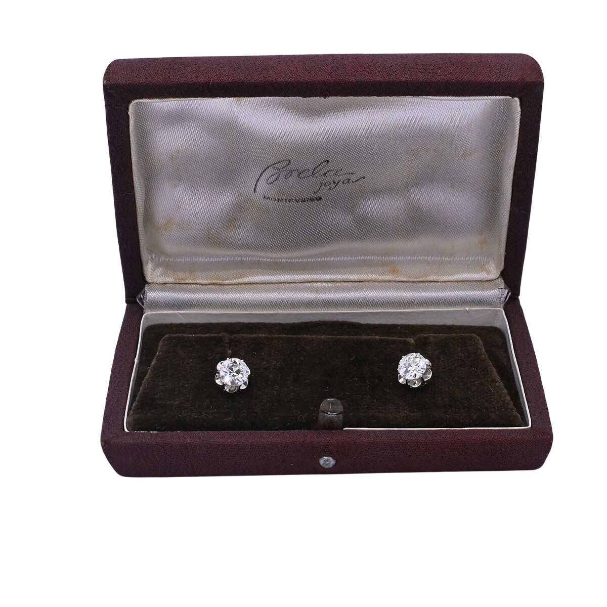 Caravanas antiguas oro 18k con brillantes engarce 6 puntas. 