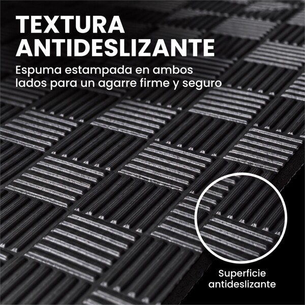 Piso Tatami Goma Eva Encastrable 1x1m 2cm Yoga Pesa Mancuer NEGRO GRIS