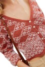 CARDIGAN GEO FLORAL Marron
