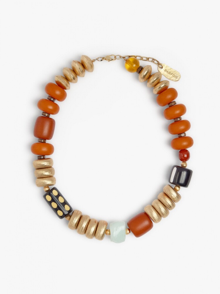 Collar Con Cuentas Efecto Vidrio multicolor