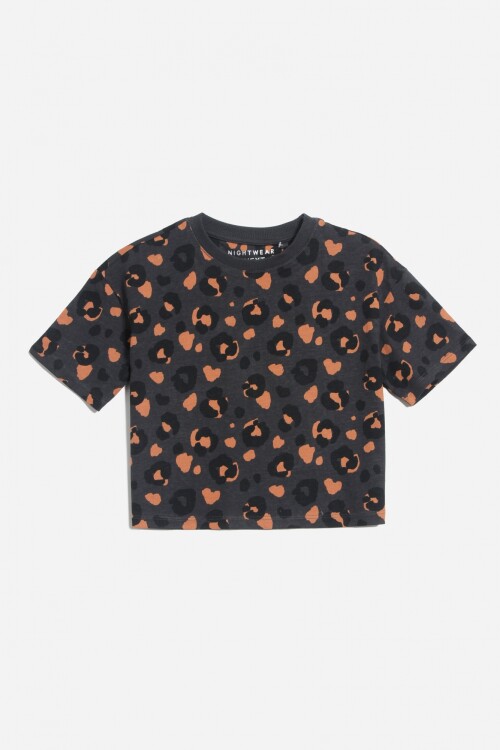 T-shirt animal print GRIS OSCURO