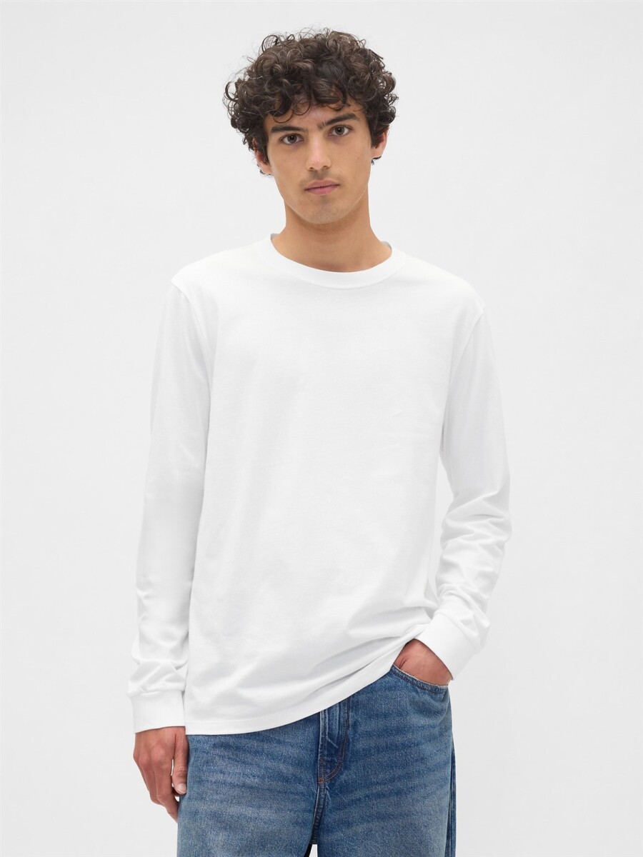 Remera Básica Manga Larga Hombre - New Off White 