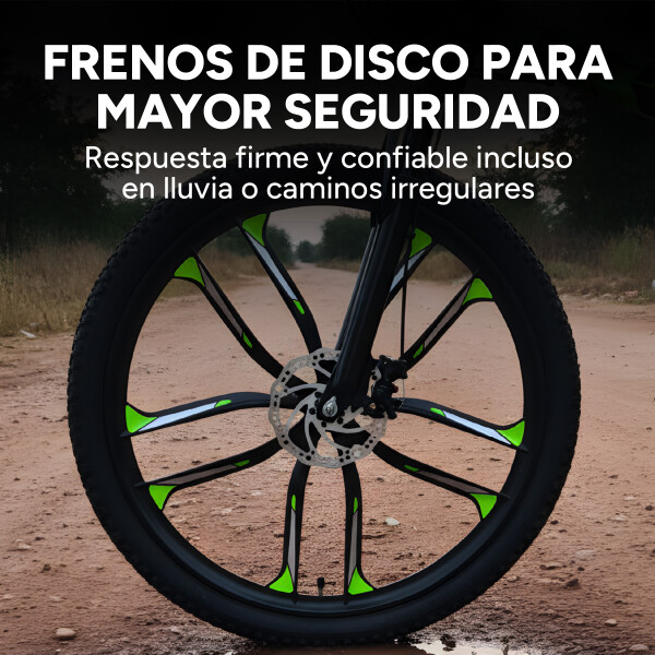 Bicicleta JJFH Rod 26 Doble Suspensión Plegable Freno Disco Color Verde