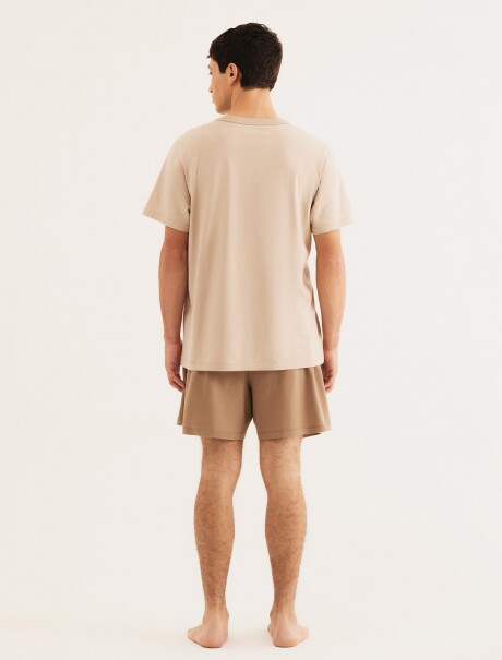 PIJAMA DE ALGODÓN BEIGE