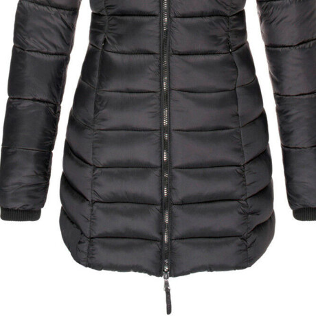 Campera Parka Uzspace Impermermeable Con Capucha Dama Negro