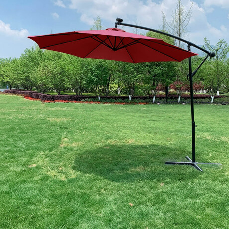 Sombrilla Jardín Exterior Impermeable Banana 3mt Rojo