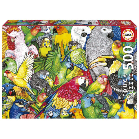 Rompecabeza Puzzle Educa 500 Piezas Loros Aves Collage Rompecabeza Puzzle Educa 500 Piezas Loros Aves Collage