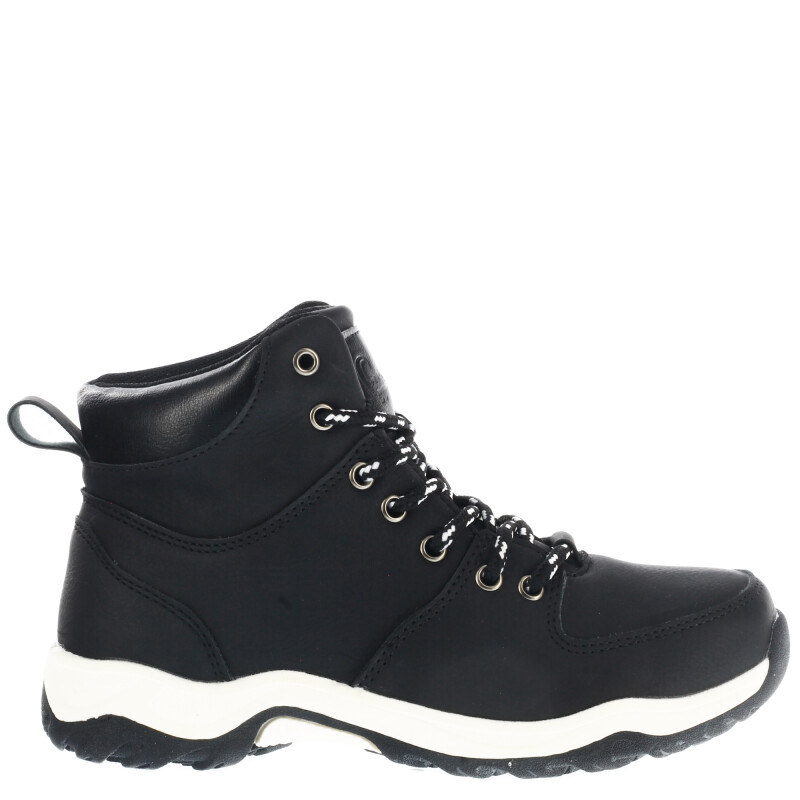 Bota de Niño Croco Kids Botita SANTI acordonada Negro