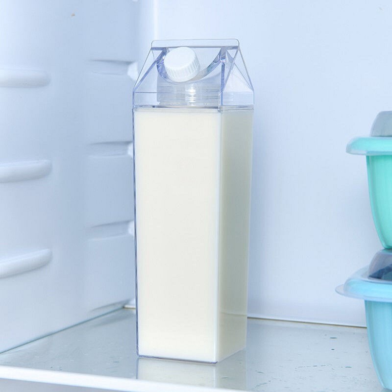 Botella acrílica estilo caja de leche mediana 500ml Botella acrílica estilo caja de leche mediana 500ml
