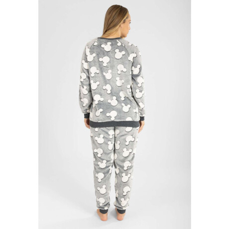 Pijama coral fleece mickey Gris melange