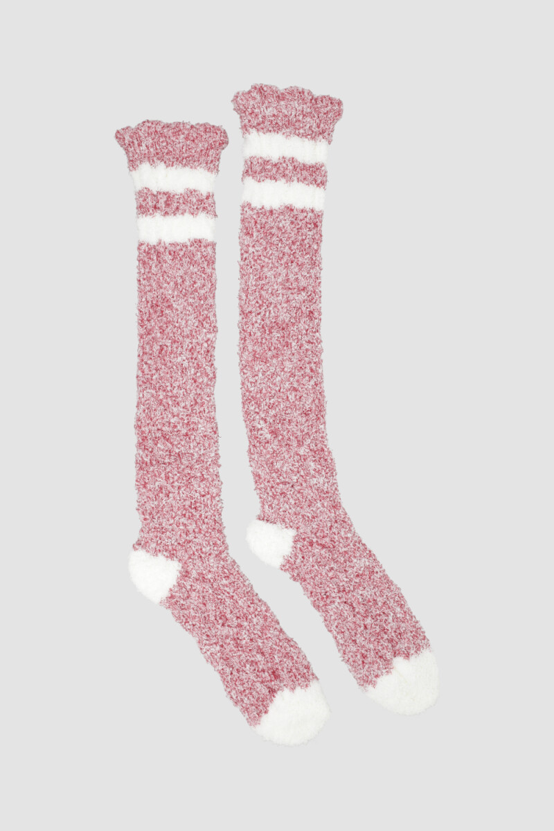Medias damas chenille ochos 3/4 Rosado