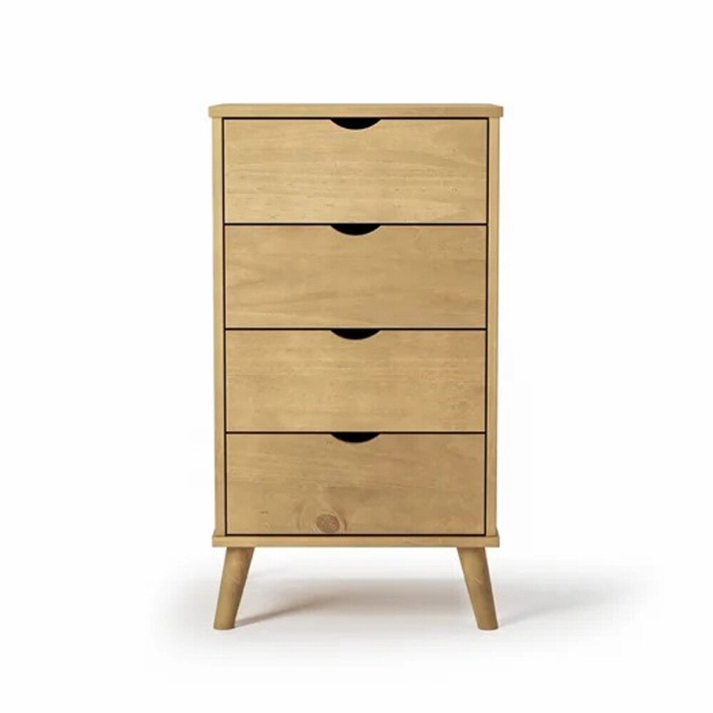 Cómoda en madera maciza con patas - 4 cajones MADERA