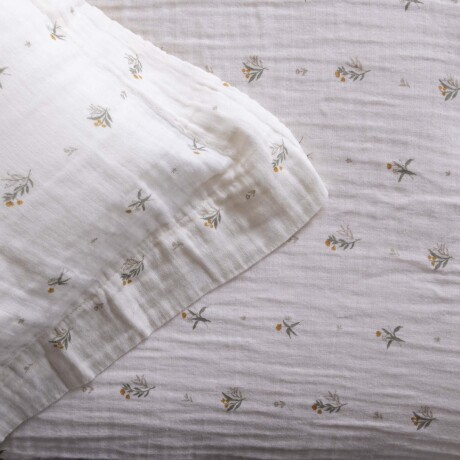 SET FDA. NÓRDICA RELAXED, 2 PLAZAS ALGODON MULTICOLOR COTTON GAUZE FLOR