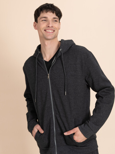 Campera deportiva Gris Oscuro Melange
