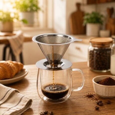 Colador de Café Reutilizable 11 cm Acero Inoxidable Tramontina Colador de Café Reutilizable 11 cm Acero Inoxidable Tramontina