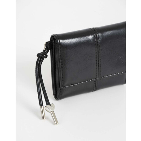 Billetera Cuerina Solapa Negro