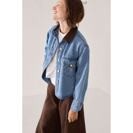 Campera Jean Corderoy Celeste