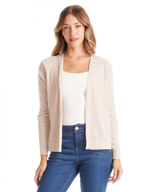 Cardigan Textura BEIGE CLARO