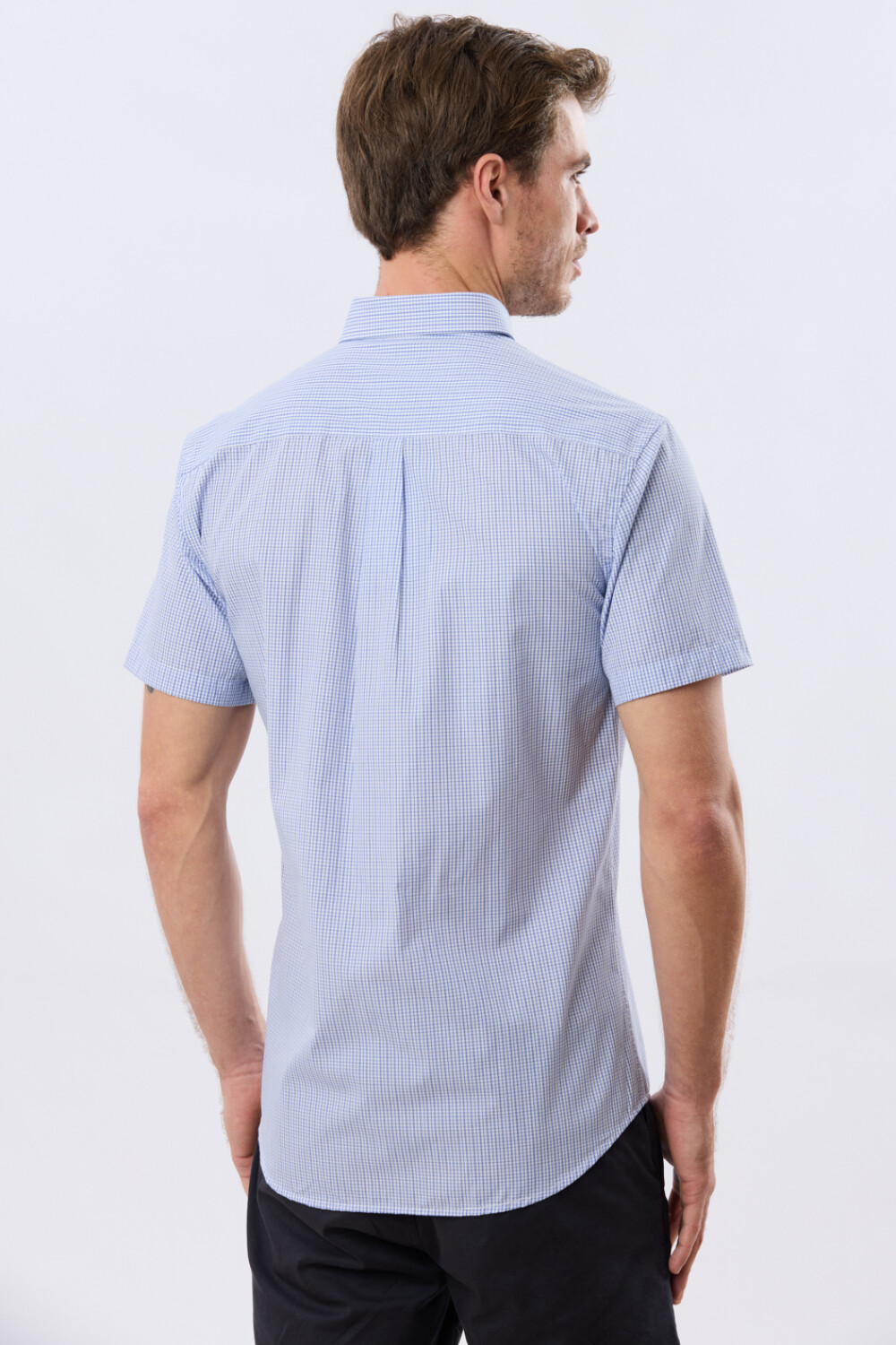 CAMISA CUADROS Celeste