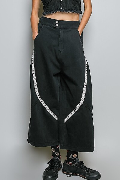 PANTALON ANCHO Negro