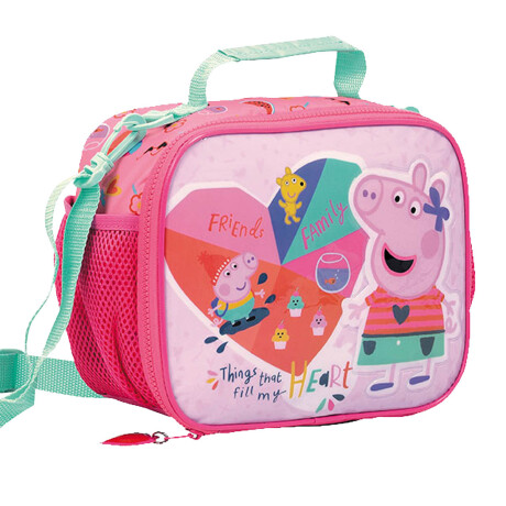 Lunchera Infantil Térmica Peppa Pig Estampado Escola Rosa