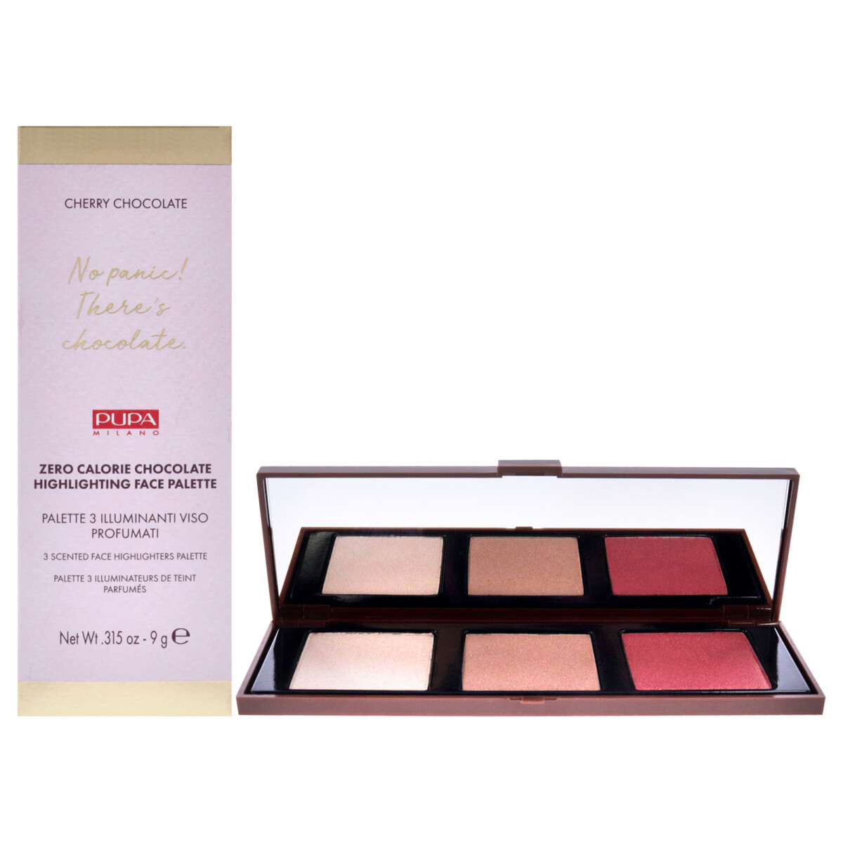 Paleta de Iluminadores Zero Calorie Chocolate Highlighter Palette 001 Cherry Chocolate - Pupa 
